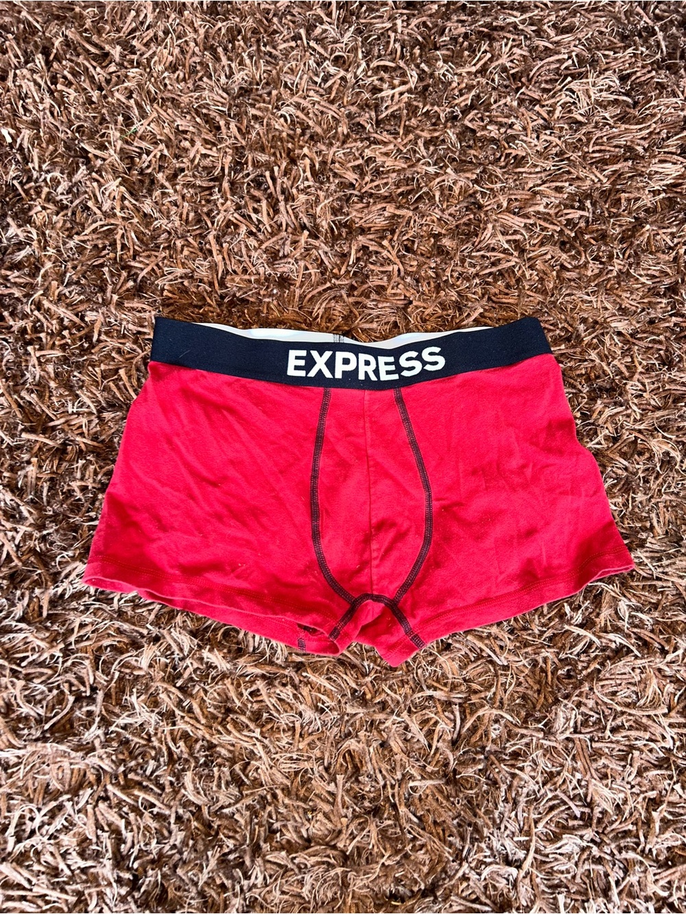 Express Red Boxer Briefs with Black Waistband
